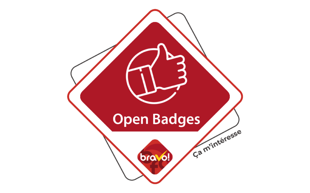 4 badges pour rendre visible les possibilités de collaboration avec le collectif BRAVO-BFC