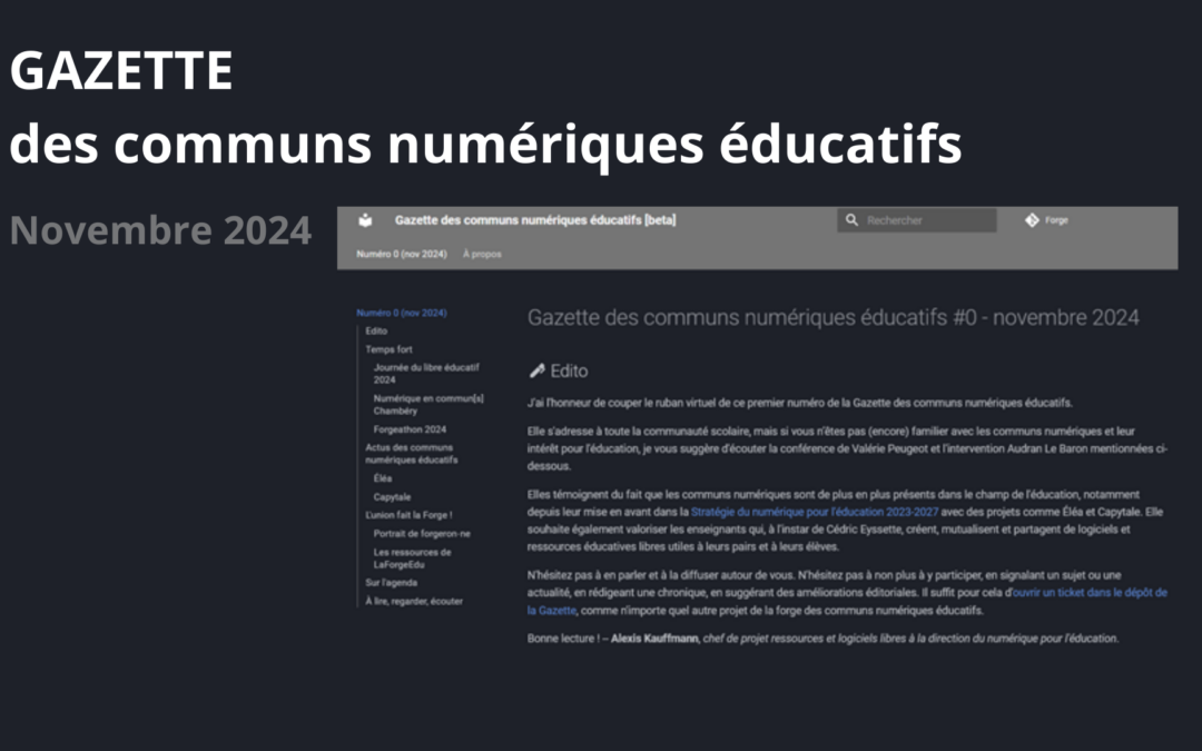 La «  Gazette des communs numériques éducatifs »