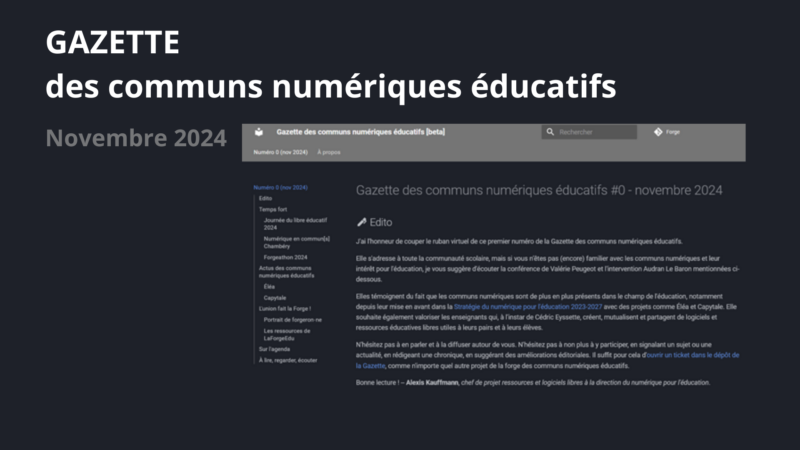 La «  Gazette des communs numériques éducatifs »