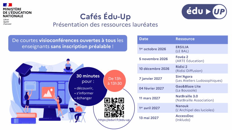 Café Édu-Up  : un nouveau RDV pour découvrir des ressources numériques éducatives !